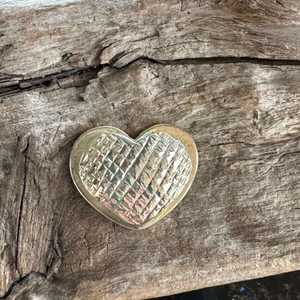 Sterling silver heart charm - textured finish fits most chains